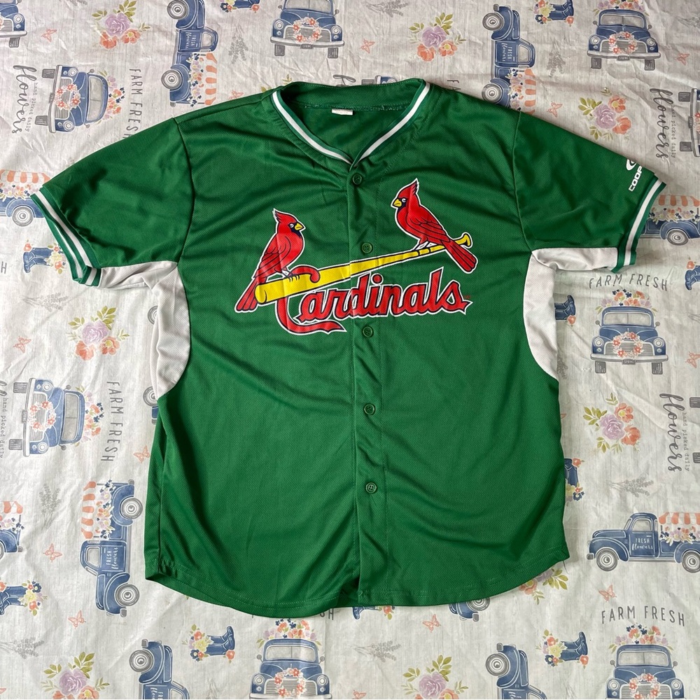 St. Patrick’s Day Promo Green St. Louis Cardinals Jersey Cooper Tires XL
